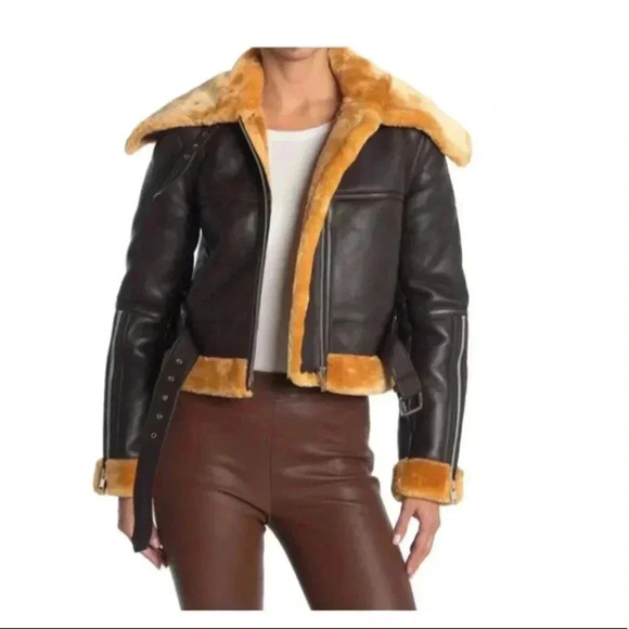 Walter Baker SZ XS Leather Brown Eduardo jacket